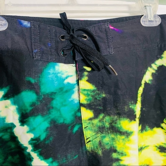 Hang 10 unlined board shorts swim trunks ultra beam light tie-dye neon 34 - Picture 3 of 6